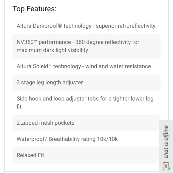 BNWT ALTURA nightvision 3 overtrouser altura waterproof pants , cycling - Picture 6 of 6